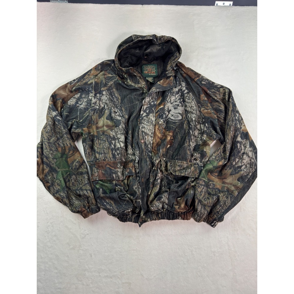 Mad Dog Gear by Stearns Camo Hooded Hunting Jacket XL Woodland Tree Camouflage